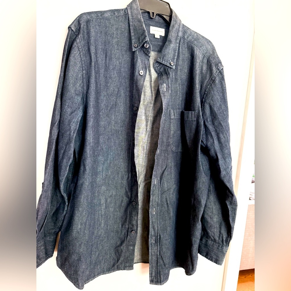 CLUB MONACO Blue Denim Blouse  Size L